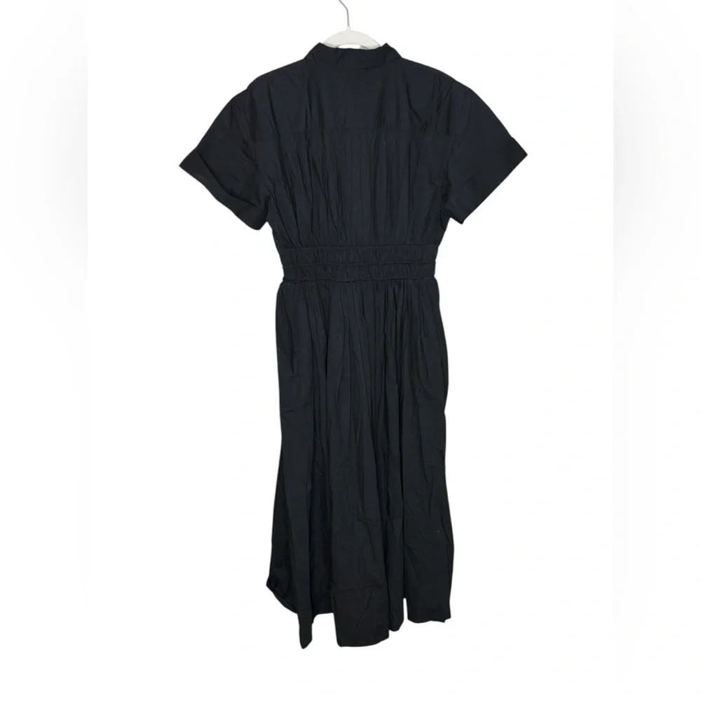 J. Crew Classic Black Elena Drama Midi Shirt-dress in cotton poplin NWT 8 - Picture 7 of 13